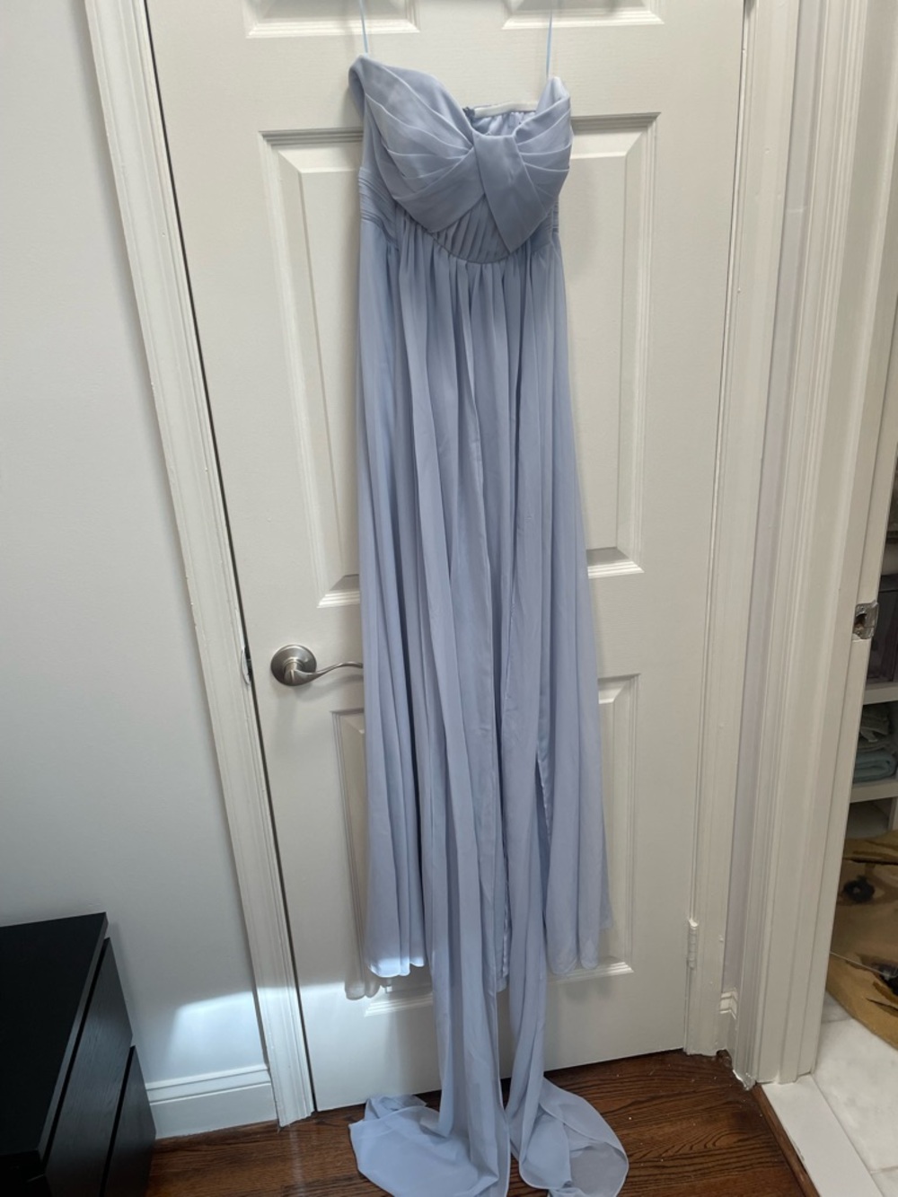 Birdy Grey Strapless Light Blue Chiffon Bridesmaid Dress